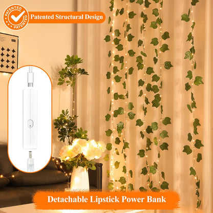 Lipstick LED Fairy Lights Battery Operated, Twinkle Lights with Timer, Rechargeable Mini String
