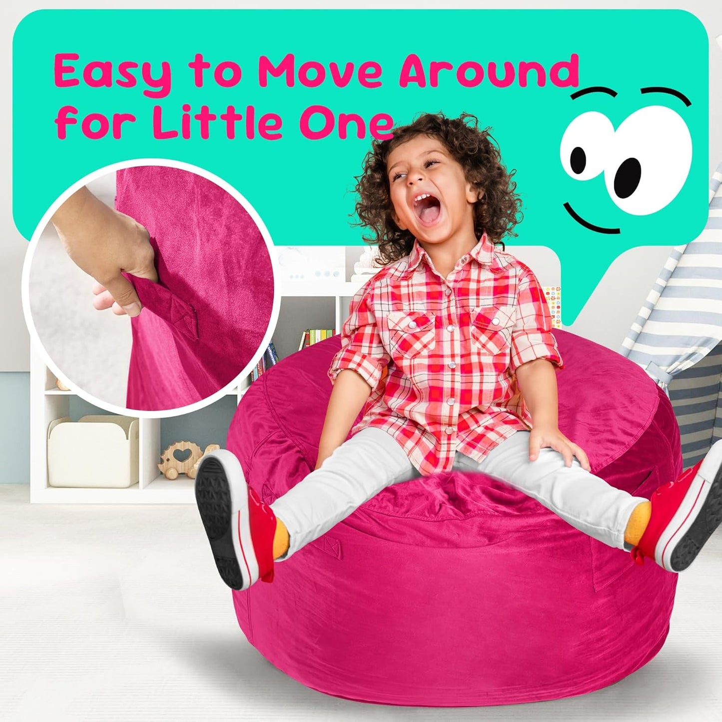 Hobestluk Bean Bag Chairs 2.5FT Bean Bag Chair with Memory Foam Filled & Machine Washable