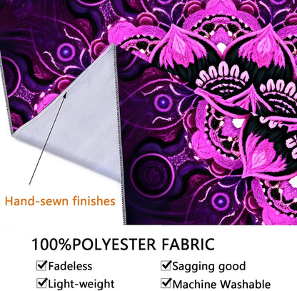 Psyhilar Blacklight Mandala Tapestry Wall Hanging, Psychedelic Flower Black Light Posters for