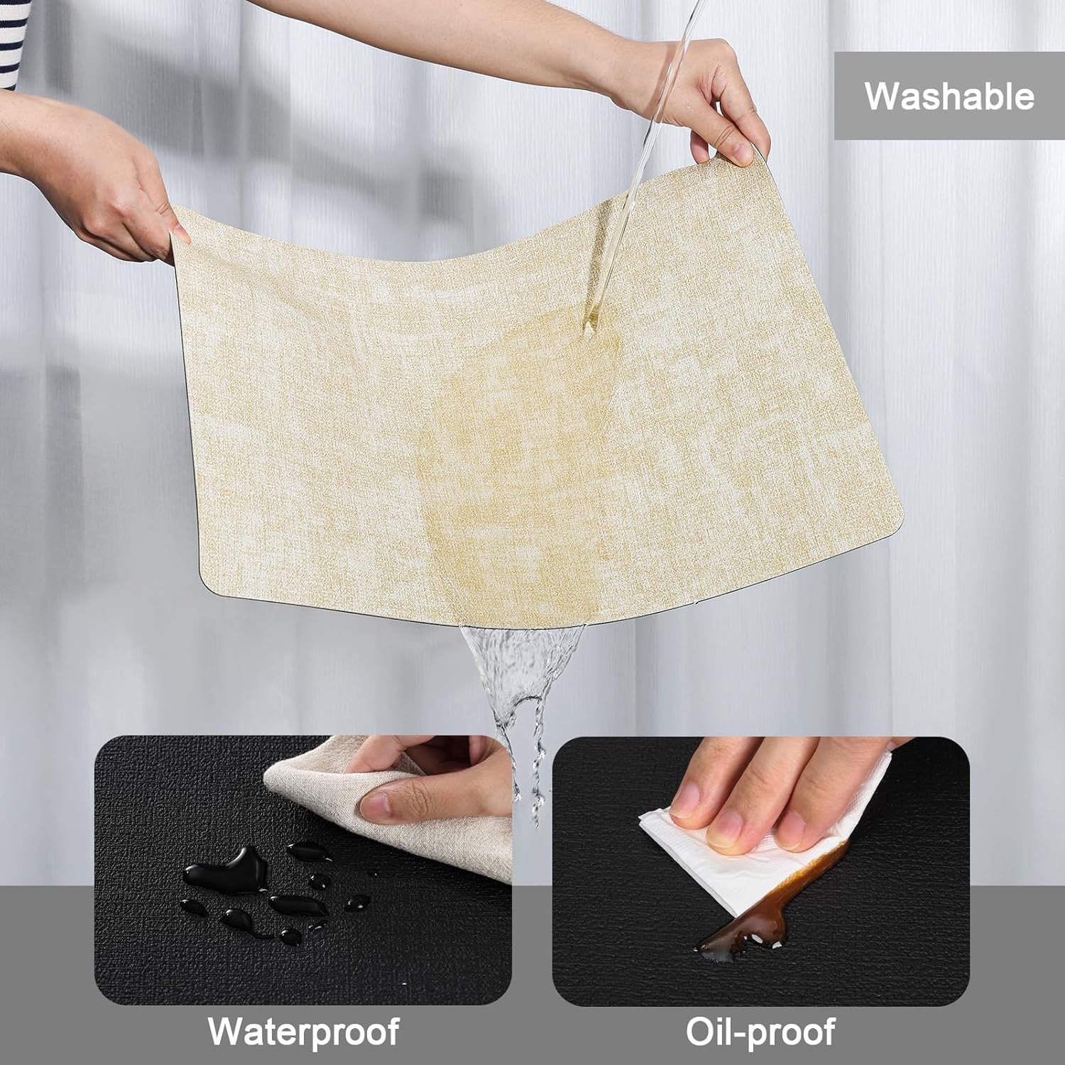 Myir JUN Placemats Dual Sided, Faux Leather Place Mats Set of 8 Indoor Placemats for Dining Table