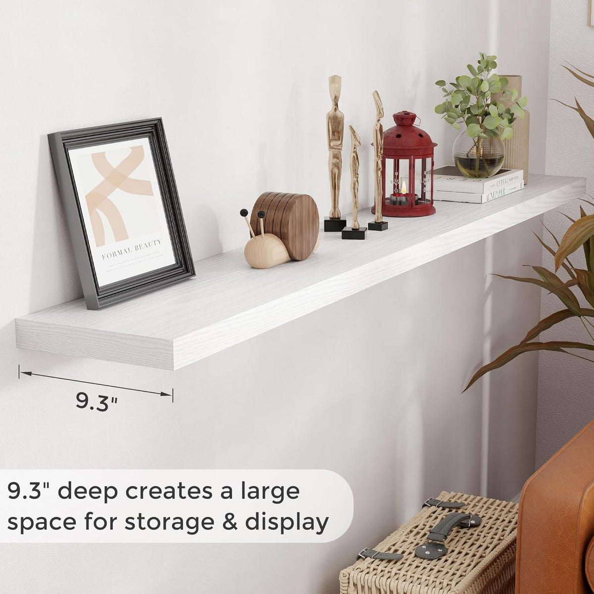72 Inch Floating Shelves White, 72 x 9 Rustic Wooden Fireplace Mantel, 9 Inch Floating Shelf for