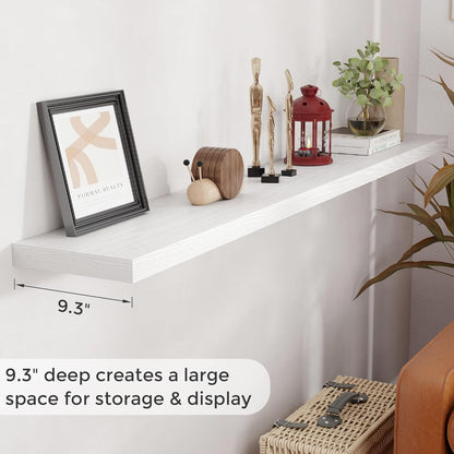 72 Inch Floating Shelves White, 72 x 9 Rustic Wooden Fireplace Mantel, 9 Inch Floating Shelf for