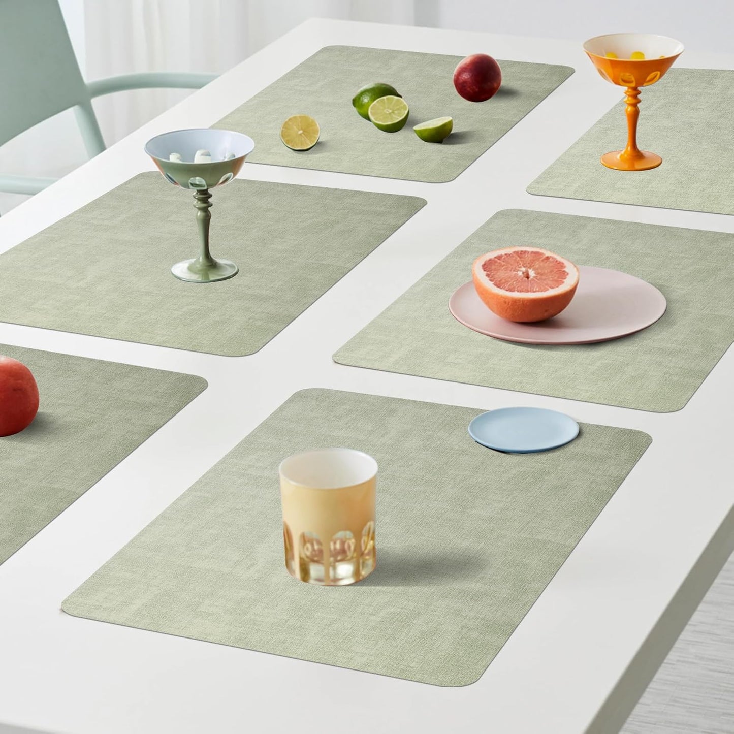 Maxpearl Faux Leather Placemats Set of 6 - Waterproof - Wipe Clean - Heat Resistant - Anti Slip
