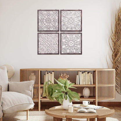 Tatuo 4 Pcs Wood Art Wall Decor Farmhouse Decorative Wood Panels Modern Wall Decor for Living Room