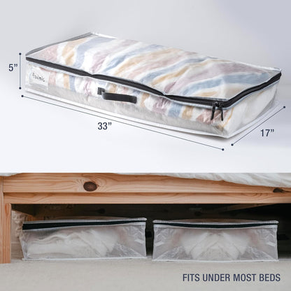 CleverMade Under Bed Storage Bag - Collapsible Storage for Shoes and Clothes Easy Use - Heavy Duty