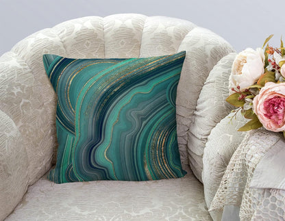 TSSOHU Throw Pillow Cover 18x18 Inch Luxury Green Marble Home Decor Pillowcas Square Cushion Cover