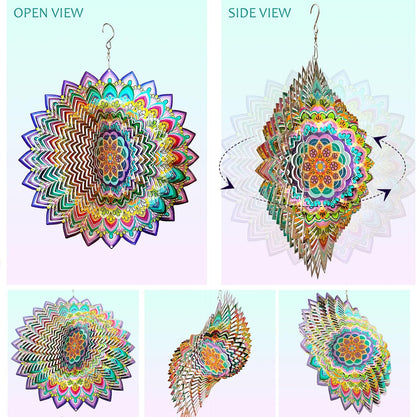 Wind Spinners Outdoor Mandala Lucky Clover,Wind Spinner Lucky Gifts for