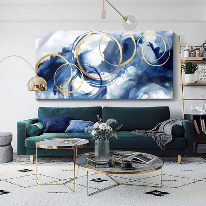AJAZIKO Large Art For Wall Abstract Wall Decor Blue Modern Art Wall Decor Artwork For Walls Living