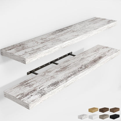 RICHFOCUS 55Inch Floating Shelves for Wall 2 Pack Shelves for Bedroom|Kitchen|Bathroom Wall Mounted