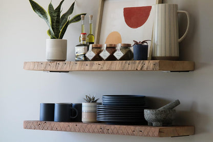 Urban Legacy Deep Floating Shelves | Reclaimed Barn Plank Deep Floating Shelves with Low Profile