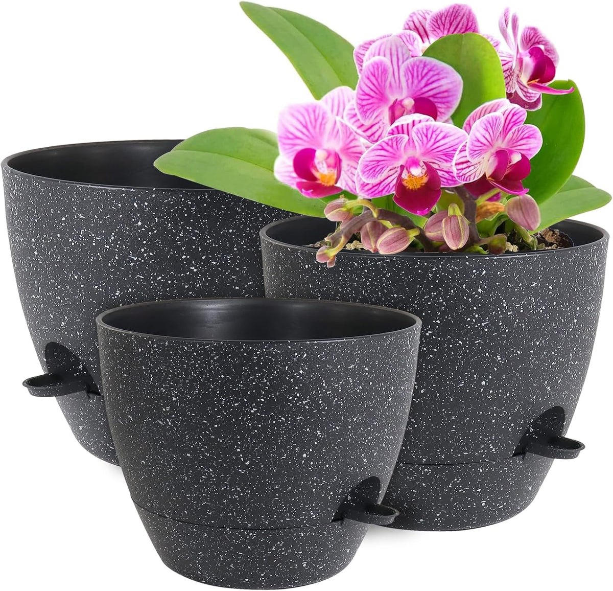 12/10/9 inch Large Self Watering Pots, Planter, Plant Pots with Mesh Drainage Holes for Indoor