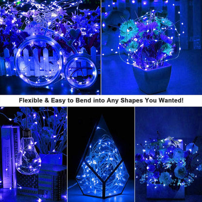 Led Fairy Lights Battery Operated, 4 Packs Mini Battery Powered Copper Wire Starry Fairy Lights for