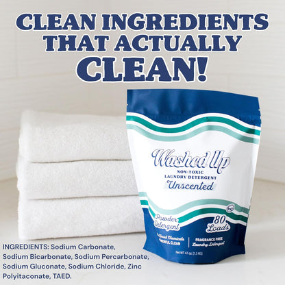 Unscented Laundry Detergent Powder | Fragrance-Free | Safe for Sensitive Groups | Powerful Clean |