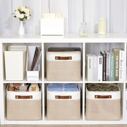 DULLEMELO Fabric Storage Bins for Laundry, Home, Foldable Storage Baskets for Shelves, Toys