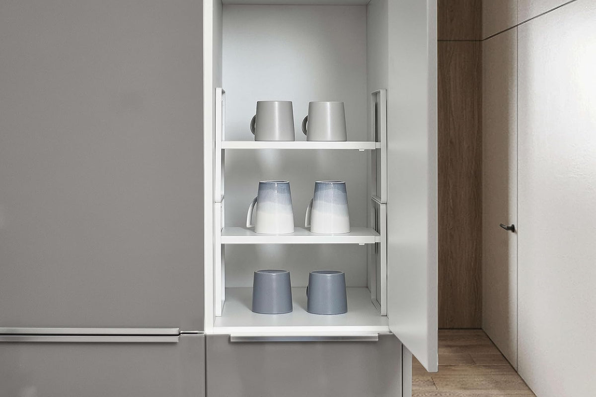 Nxconsu Cabinet Shelf Expandable Height Adjustable Organizer Riser for Kitchen Cabinet Pantry