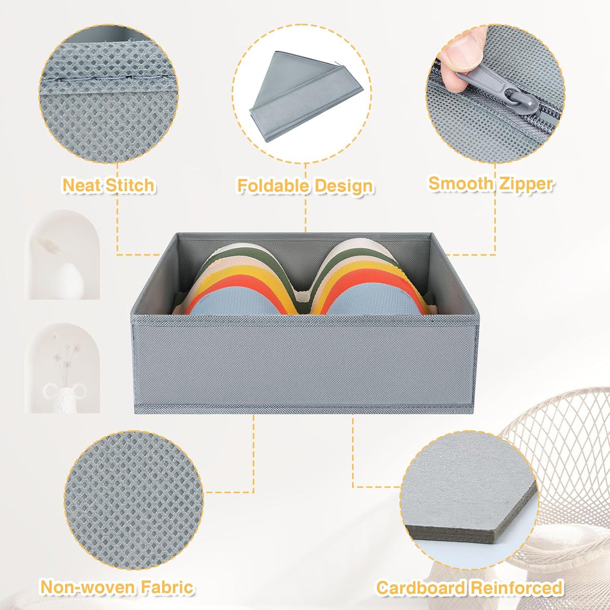 DIMJ Drawer Organizer 15 Pack - Foldable Baby Clothes Storage & Dresser Organizer for Nursery