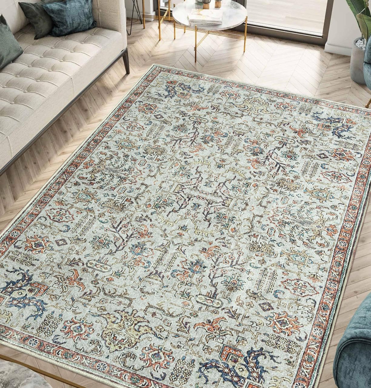 Keen Home Design 3x5 Rug - Machine Washable Entry Rug with Non-Slip Backing, Ideal for Enteryway