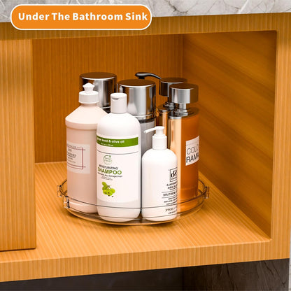 9.5" W Acrylic Clear Lazy Susan Turntable for Cabinet,Kitchen Countertop,Refrigerator and Pantry