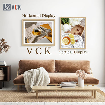 VCK 24x30 Oak Wood Frame for Poster & Picture, Natural Solid Wood Photo Frames 3 Pack, Wall