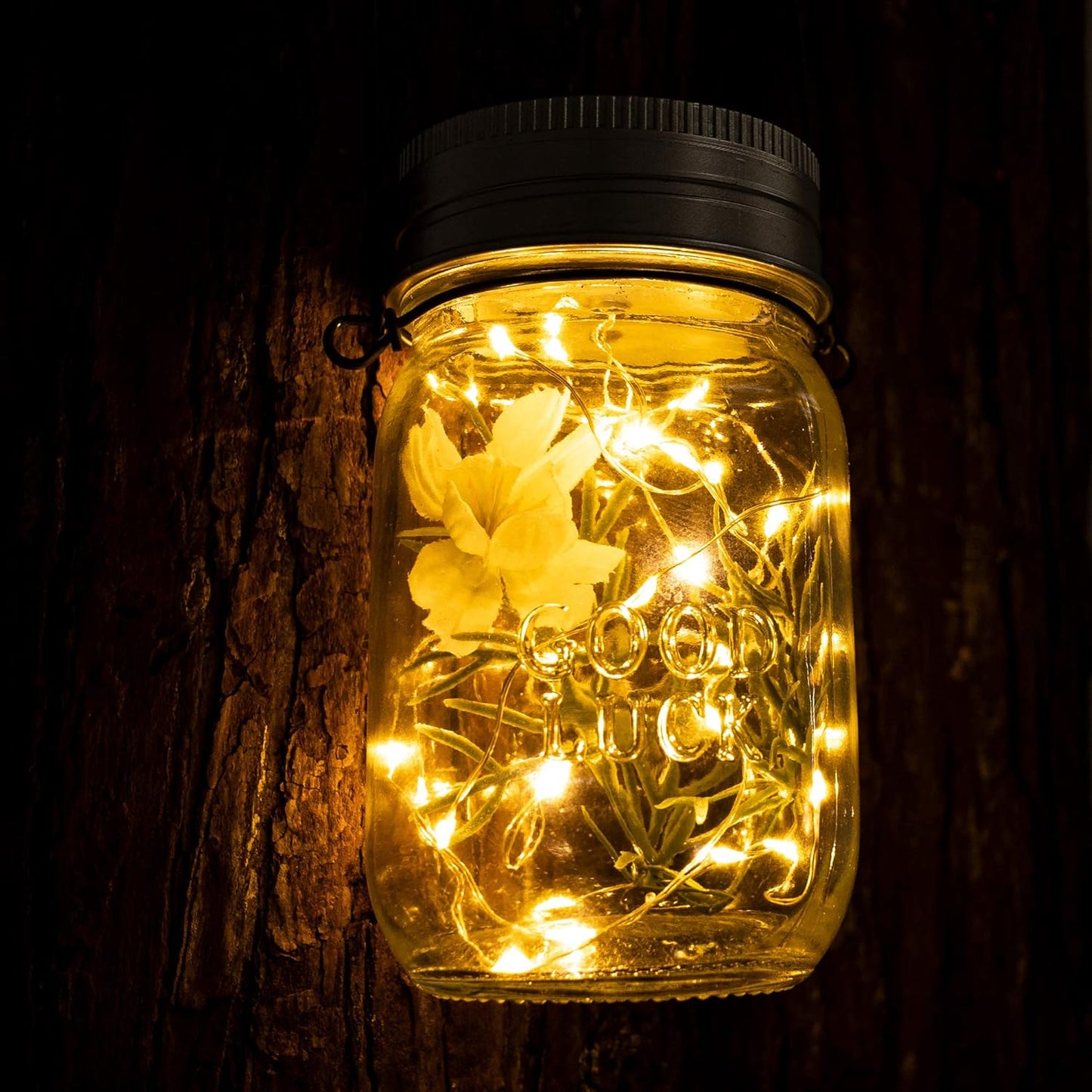 GIGALUMI Solar Mason Jar Lights, 12 Pack 30 Led String Fairy Lights Garden Lights Outdoor