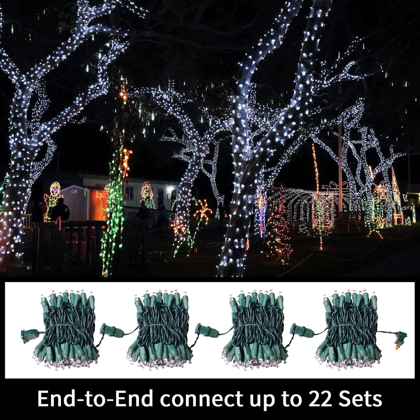 100 Count Cool White -String Lights - 21.6FT LED Christmas Lights, Mini led Lights for Indoor