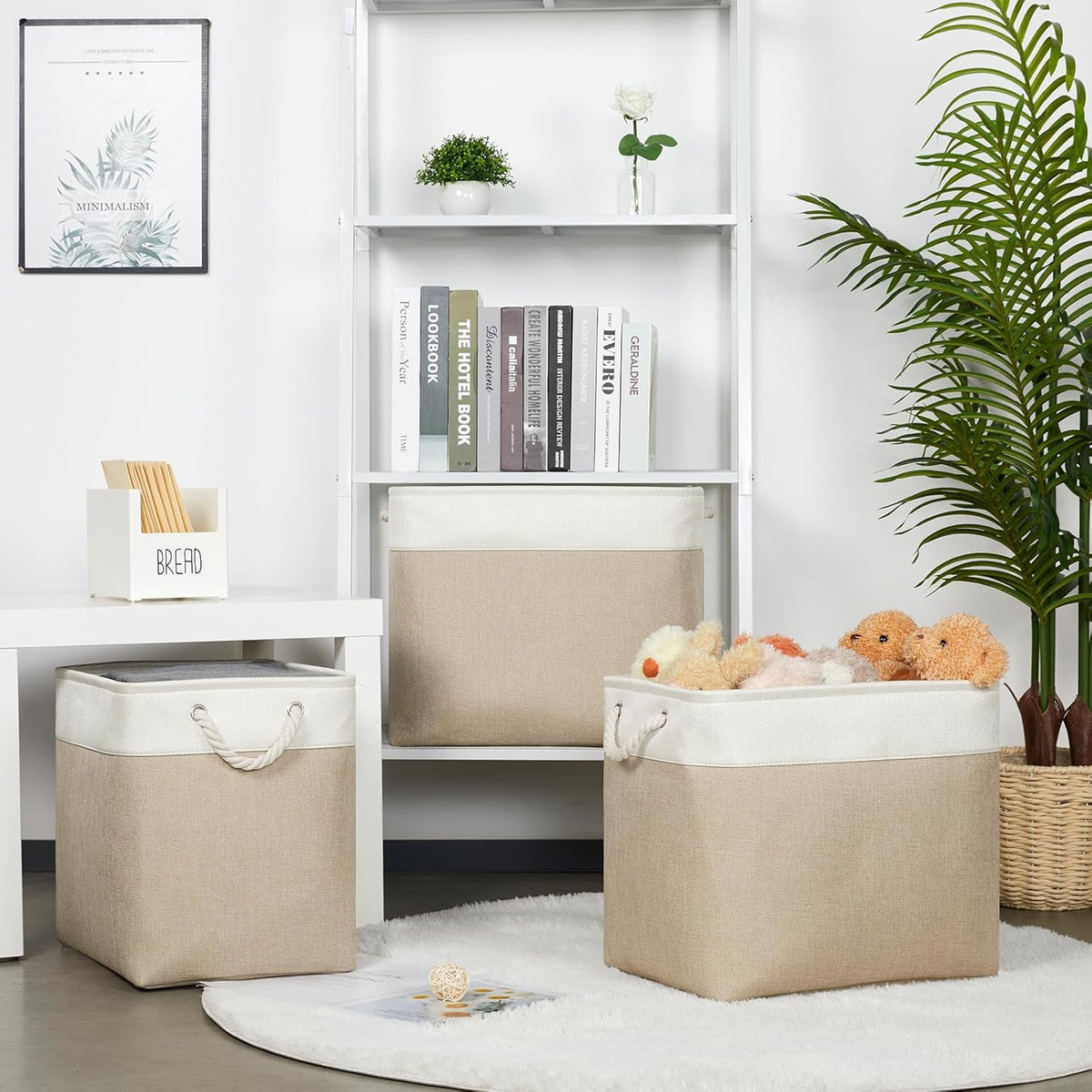 Bidtakay Extra Large Storage Baskets for Organizing 17x12x15.1 inch 3-Pack Fabric Closet Organizers