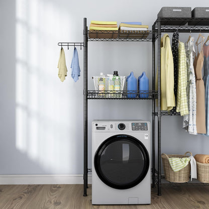 Over Washer and Dryer Shelves,Laundry Room Storage Organization Clothes Drying Rack,4 Tier