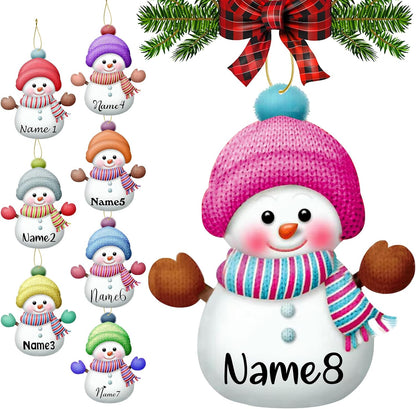 Personalized Christmas Ornaments with Names Snowman Custom Family Ornament Customized Xmas Tree
