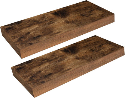 HOOBRO Floating Shelves for Wall, Wall Mounted Shelf Set of 2, 15.7" Hanging Shelf with Invisible