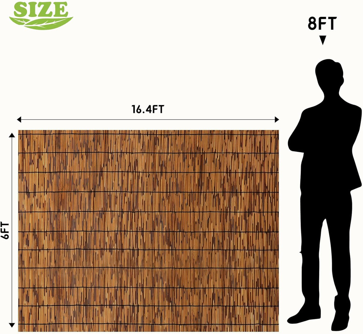 Natural Reed Fence,6FT X 16.4FT Bamboo Fencing Privacy Reed Screening for Outdoor, Gallery