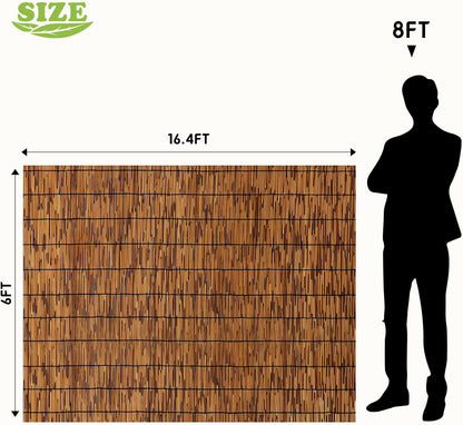Natural Reed Fence,6FT X 16.4FT Bamboo Fencing Privacy Reed Screening for Outdoor, Gallery