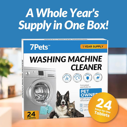 Washing Machine Cleaner Tablets - 24 Count 1-Year Supply | Formulated for Pet Owners | Pet-Friendly