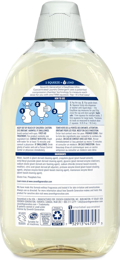 Seventh Generation EasyDose Laundry Detergent, Ultra Concentrated: 66 Loads, Free & Clear Designed