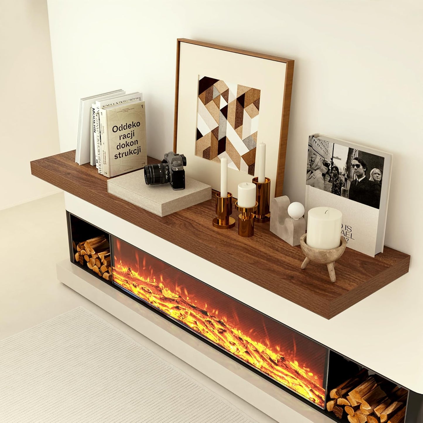 Heimlove 12 Inch Deep Floating Shelves, 72 x 12 inches Long Wall Shelf, Large Extra Display Shelf &