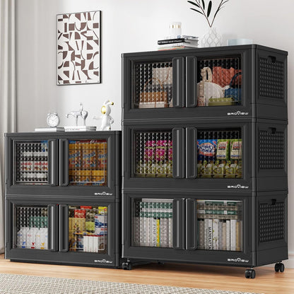 500Qt Stackable Storage Bins with Lids, 125Gal Closet Organizers and Storage Drawer, Plastic