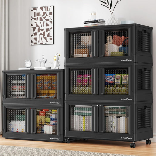 500Qt Stackable Storage Bins with Lids, 125Gal Closet Organizers and Storage Drawer, Plastic