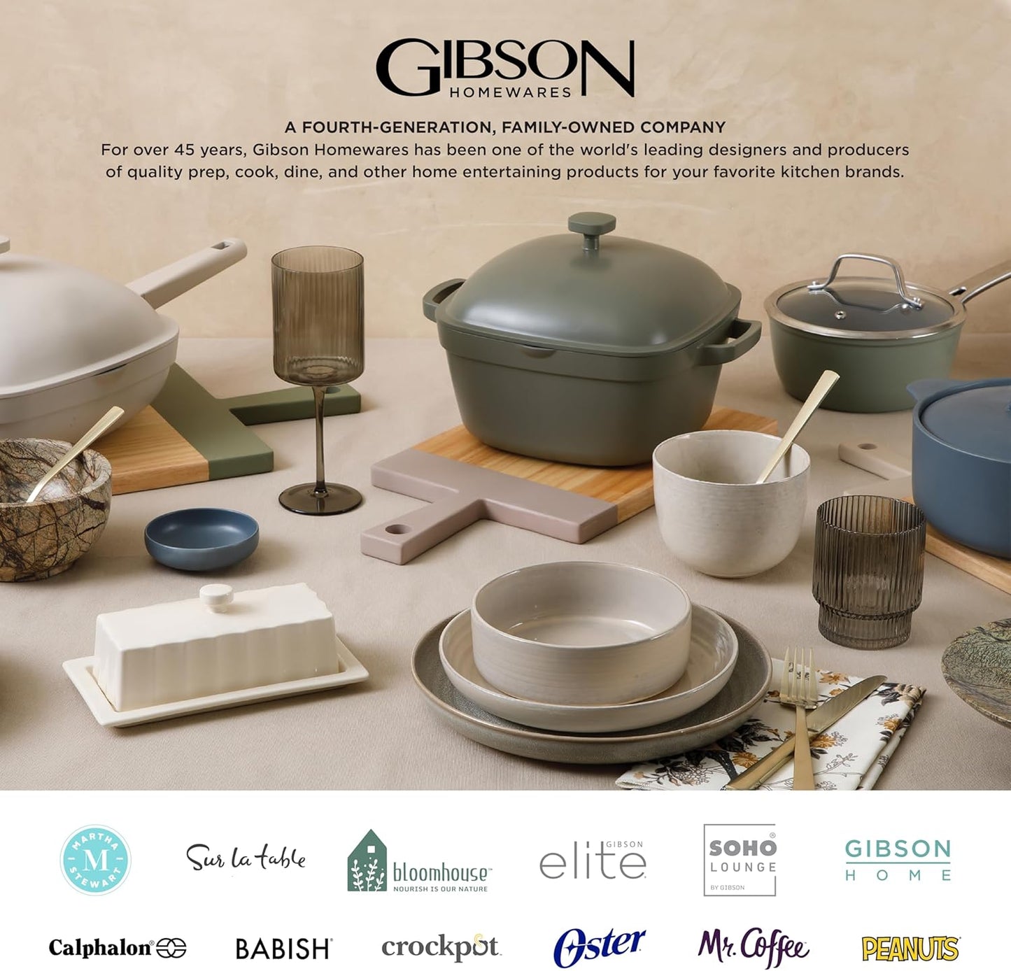 Gibson Elite Soho Lounge Square Reactive Glaze Stoneware Dinnerware Set, Service for 4 (16pc), Amber