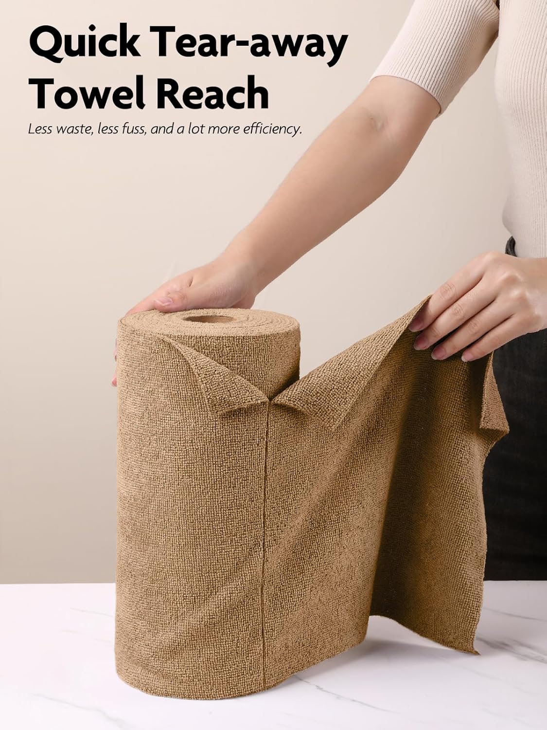 Fantasticlean Microfiber Cleaning Cloth Roll -60 Pack, Tear Away Microfiber Towels, 12" x 12"