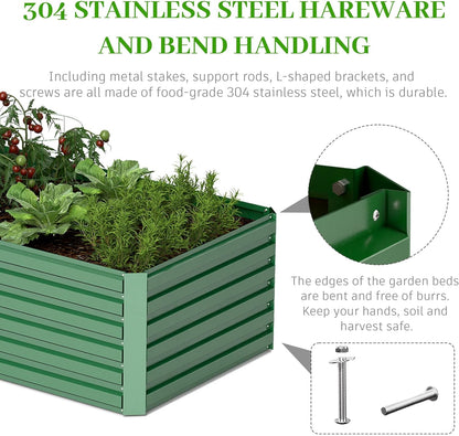 8x4x2 ft Outdoor Raised Garden Bed, Large Metal Planter Raised Beds, Planters for Outdoor Plants