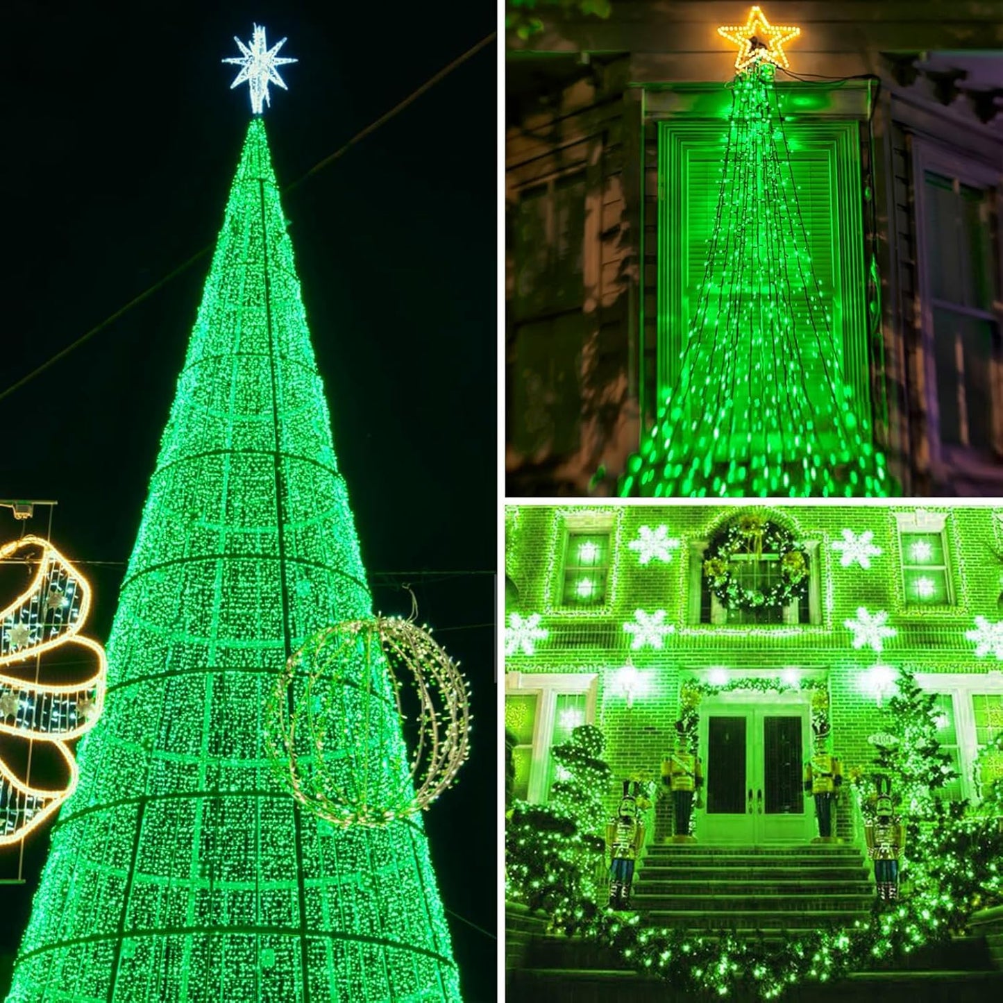 Upgrade Solar String Lights for Outside 2 Pack Total 180FT 500LED String Lights Outdoor with 8
