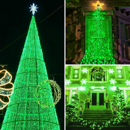 Upgrade Solar String Lights for Outside 2 Pack Total 180FT 500LED String Lights Outdoor with 8