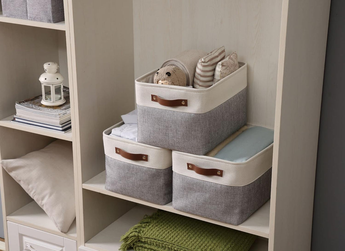 DECOMOMO Storage Bins Fabric Storage Baskets for Shelves, Linen Closet Organization Toys Nursery