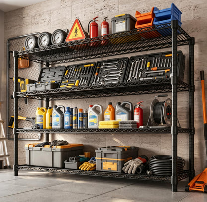 Garvee 4-Tier Wire Shelving 2560LBS Heavy Duty Storage Shelves Garage Rack