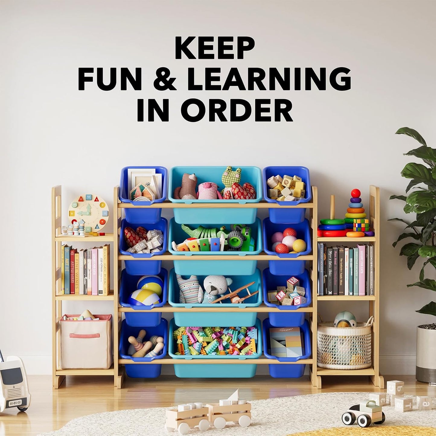 SpaceAid Toy Storage Organizer with 6 Shelves and 12 Bins, Toy Organizers Storage Bookshelf, Kids