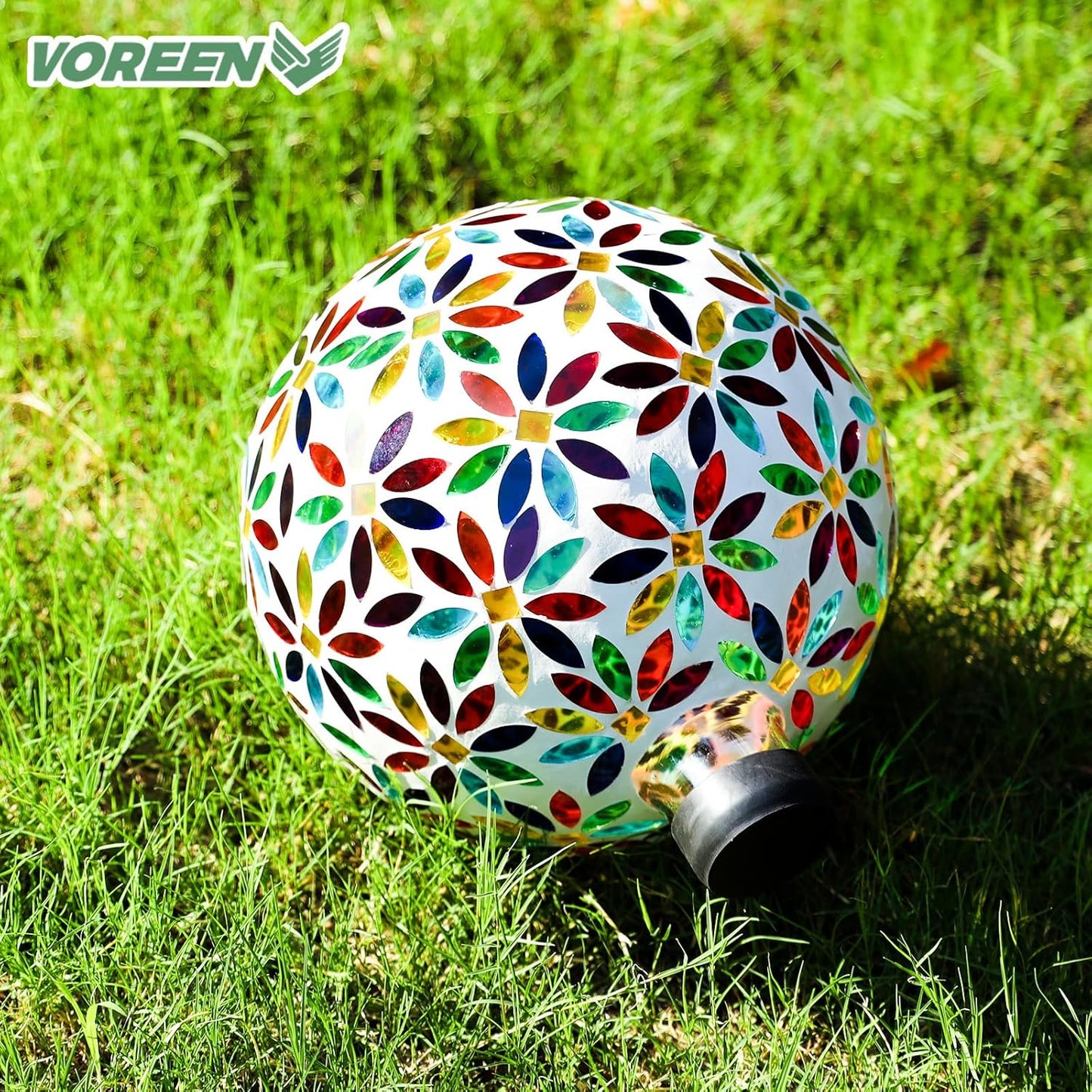 VOREEN Mosaic Glass Gazing Ball Outdoor Gazing Globe, Reflective Ball Yard Decoration for Homes
