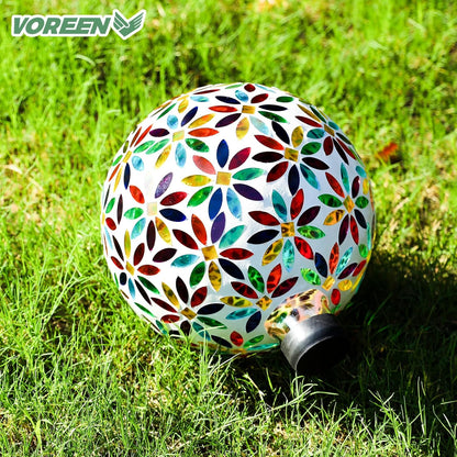 VOREEN Mosaic Glass Gazing Ball Outdoor Gazing Globe, Reflective Ball Yard Decoration for Homes