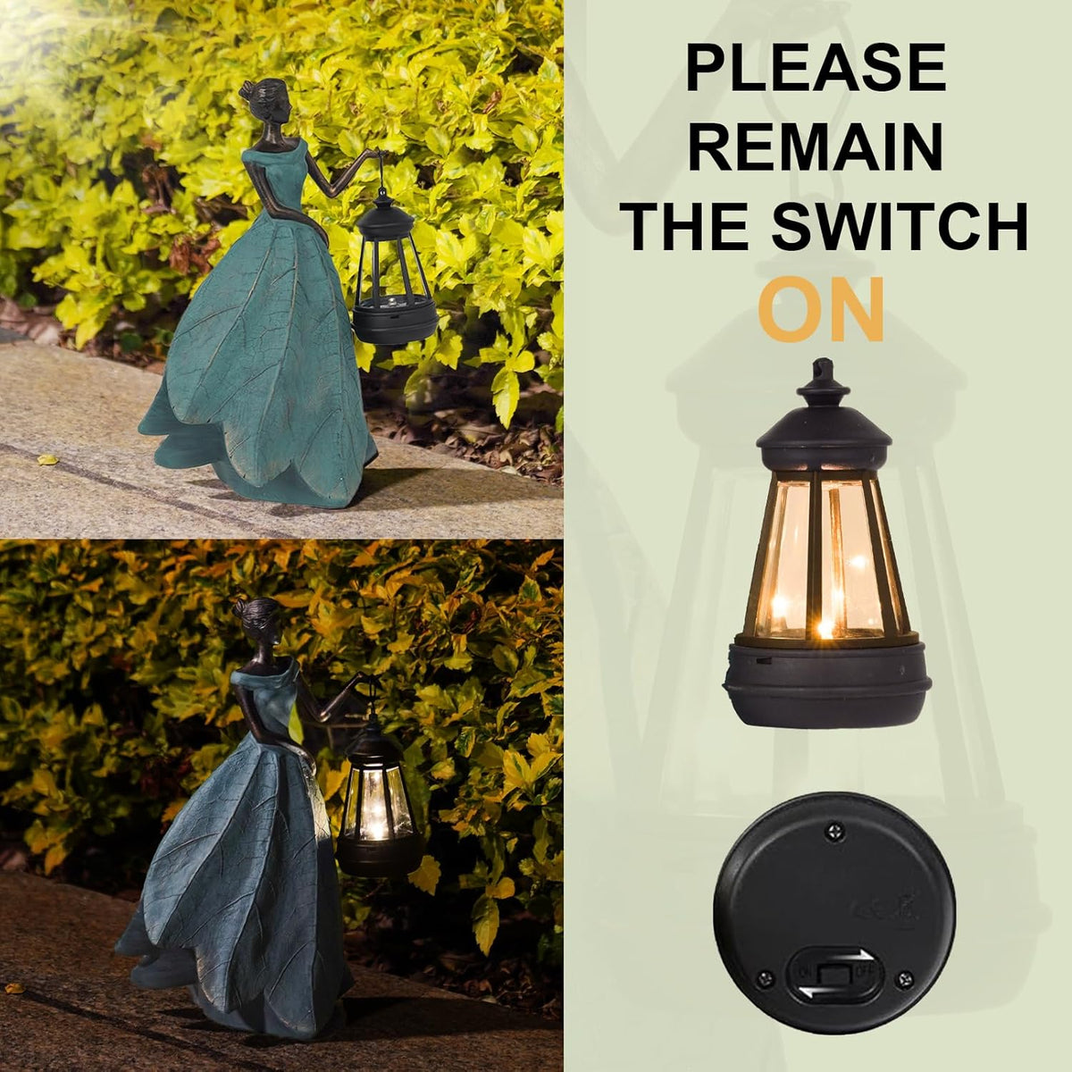 Guichifun Fairy Statues Solar Outdoor Lights - Resin Garden Figurines Decorations for Patio Yard