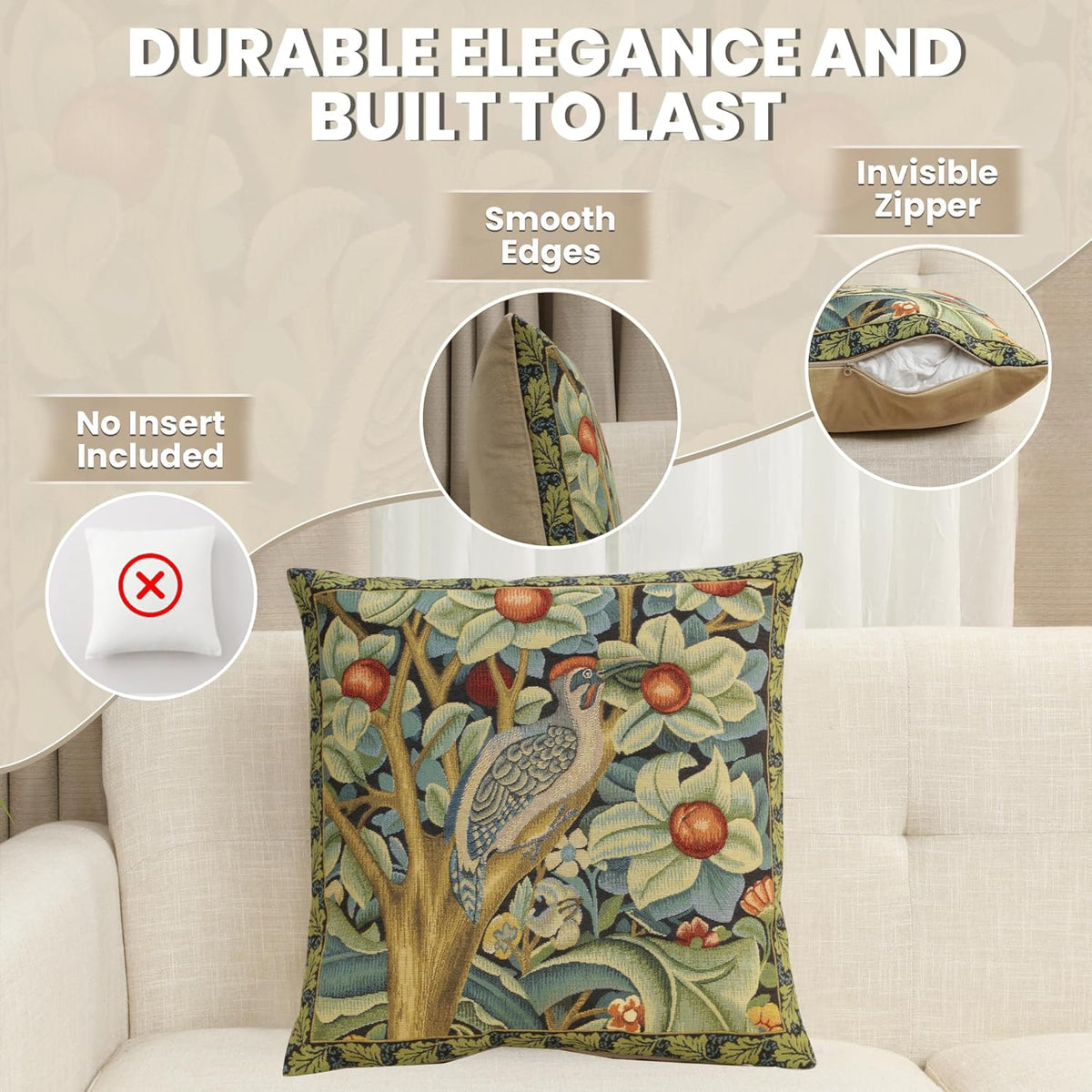 Charlotte Home Furnishings Throw Pillow Covers, Decorative Boho Pillow Covers for Couch, Living