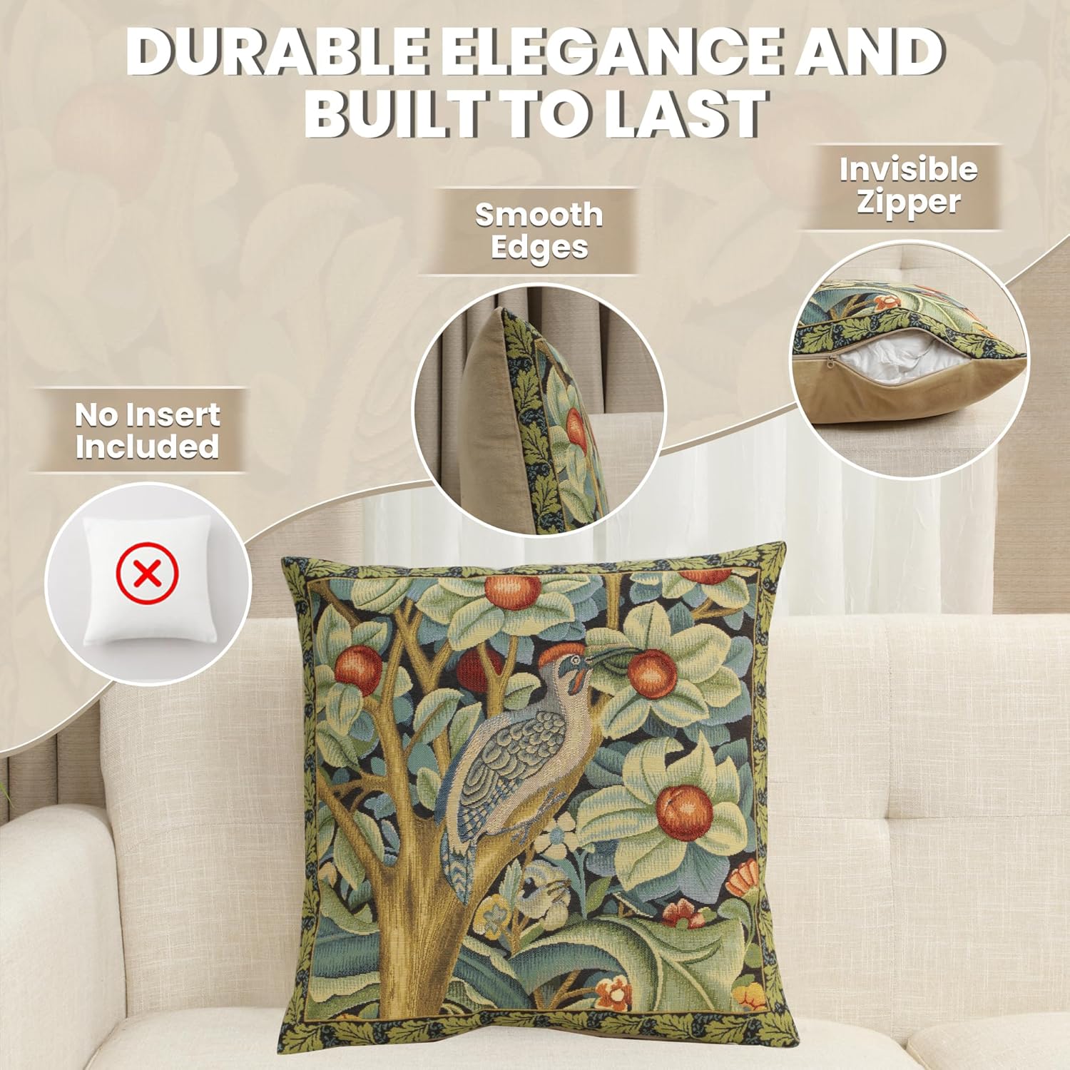Charlotte Home Furnishings Throw Pillow Covers, Decorative Boho Pillow Covers for Couch, Living