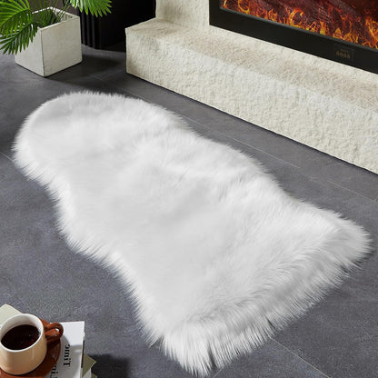 AMTOVO Faux Fur Rug, White Area Rug, Fluffy Sheepskin Rug, Fuzzy Ultra Soft 2 x 4 ft Shag Rugs for